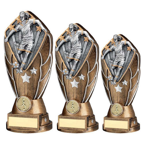 BZ/SILV DIAMOND COLUMN + FEMALE FOOTBALL DISC & PLATE (1in CEN)