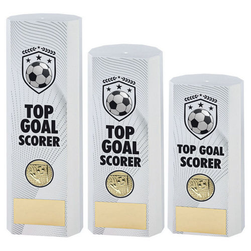 WHITE PLASTIC FILLED COLUMN FOOTBALL TOP GOAL SCORER (1in CEN)