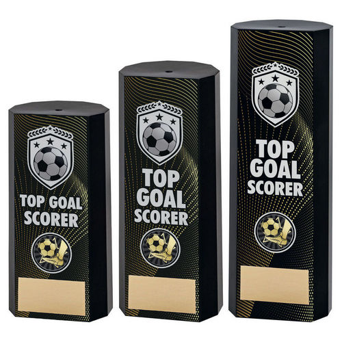 BLACK PLASTIC FILLED COLUMN FOOTBALL TOP GOAL SCORER (1in CEN)