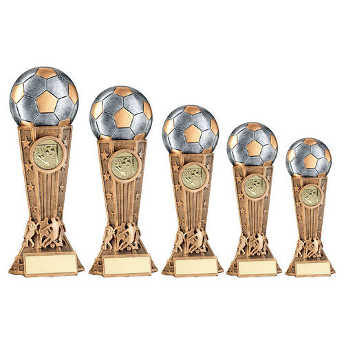 BRZ/PEW/GOLD FOOTBALL ON SILHOUETTE COLUMN WITH PLATE (1in CEN)