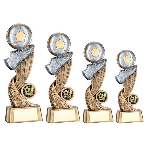 BRZ/GOLD/PEW FOOTBALL + BOOT ON SWOOSH NET WITH PLATE (1in CEN)