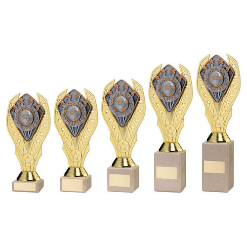 GOLD HOLDER + PARENTS' PLAYER DISC & CREAM MARBLE TROPHY (1in CEN)