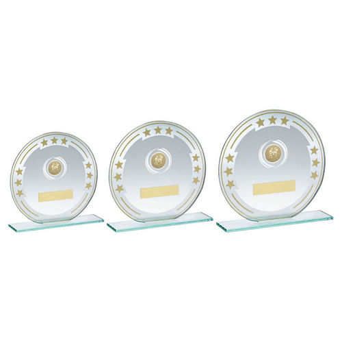 JADE/SILVER/GOLD ROUND GLASS WITH KICK BOXING INSERT AND PLATE