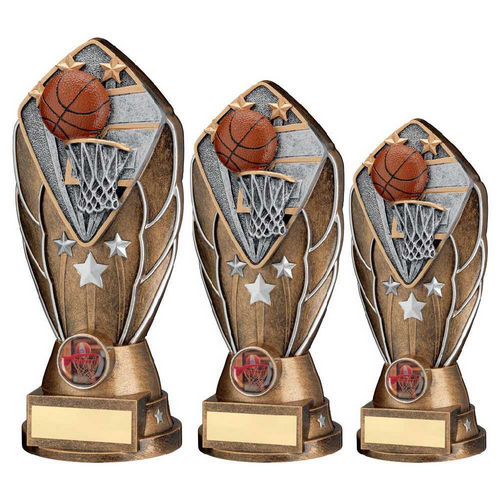 BZ/SILV DIAMOND COLUMN + BASKETBALL DISC & PLATE (1in CEN)