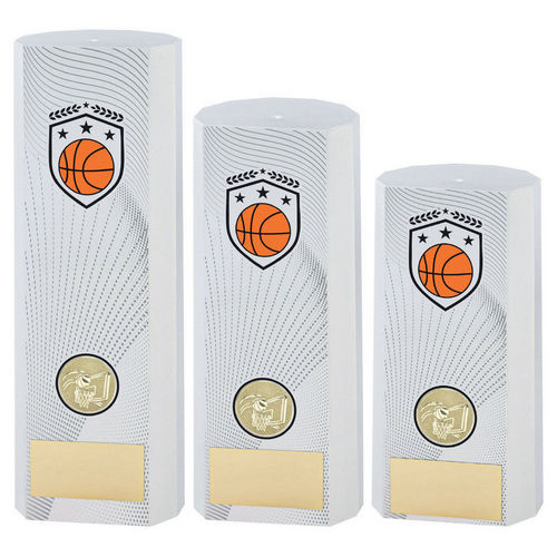 WHITE PLASTIC FILLED COLUMN BASKETBALL (1in CEN)
