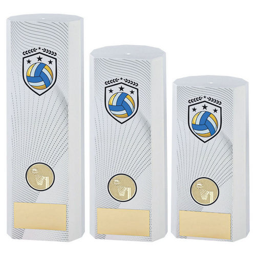 WHITE PLASTIC FILLED COLUMN NETBALL (1in CEN)