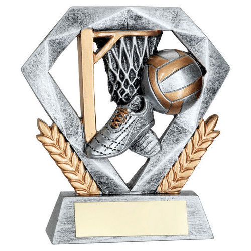 PEW/GOLD NETBALL MINI DIAMOND WITH PLATE
