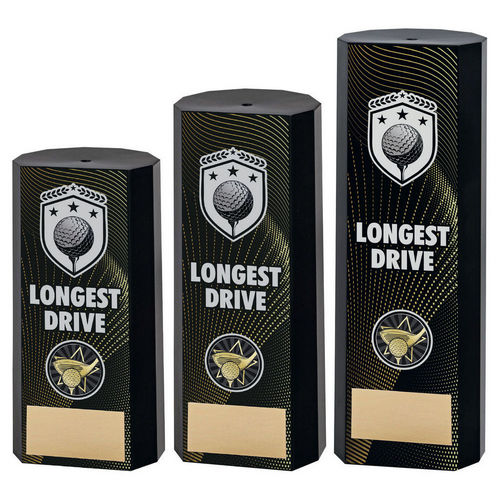 BLACK PLASTIC FILLED COLUMN GOLF LONGEST DRIVE (1in CEN)