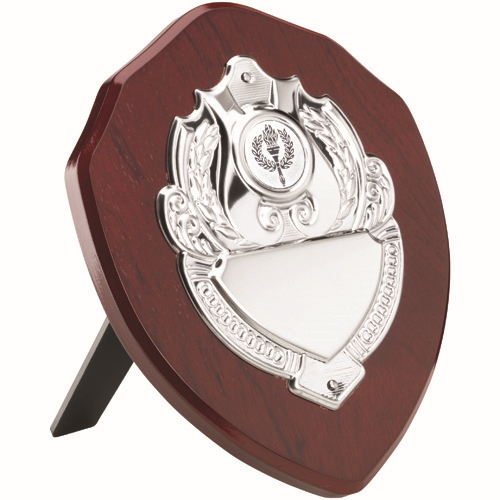 ROSEWOOD SHIELD WITH CHROME FRONT (1in CENTRE) 