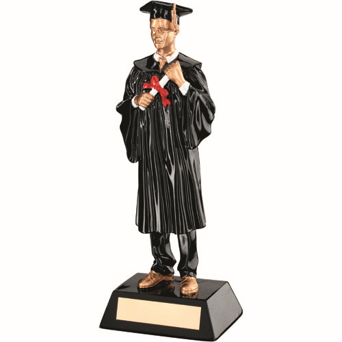 BLK/GOLD RESIN MALE GRADUATE WITH PLATE 