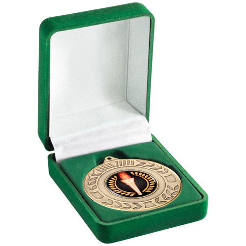 DELUXE GREEN MEDAL BOX (40/50MM RECESS) 3in